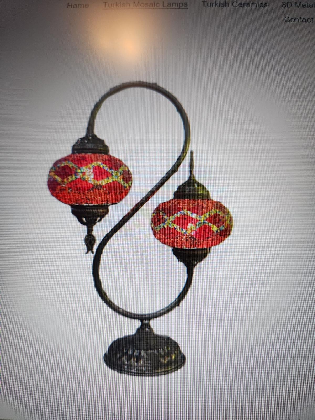 Table Lamp - S Shape with Large Globes