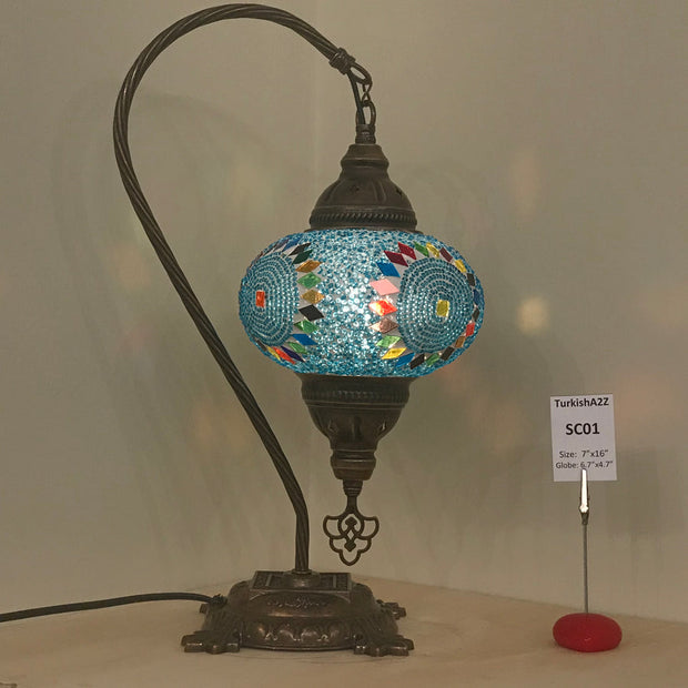 Swan Neck Table Lamp with No3 (Large) Globe