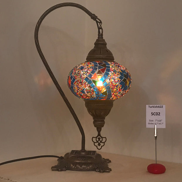 Swan Neck Table Lamp with No3 (Large) Globe