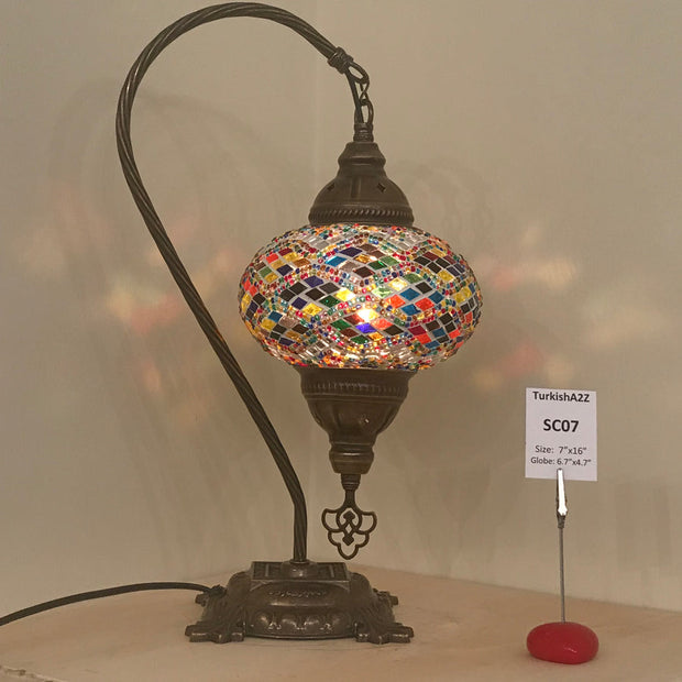 Swan Neck Table Lamp with No3 (Large) Globe