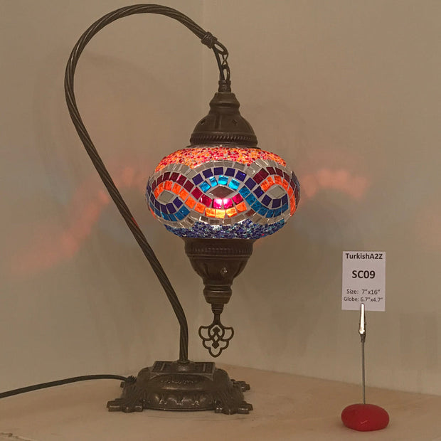 Swan Neck Table Lamp with No3 (Large) Globe
