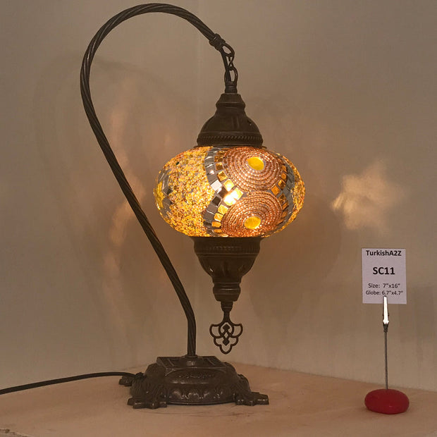 Swan Neck Table Lamp with No3 (Large) Globe