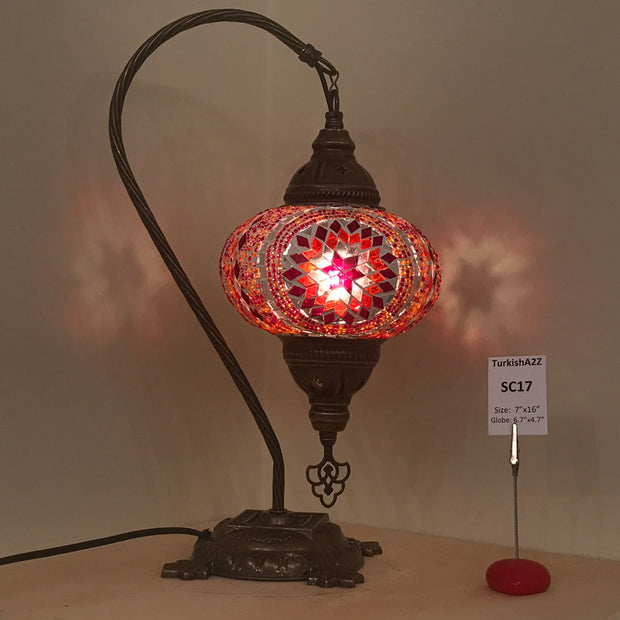 Swan Neck Table Lamp with No3 (Large) Globe